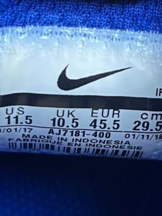 Nike Air Max Plus NS GPX Mens Size 11.5 Blue Athletic Running Shoes Sneakers